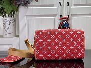 Louis Vuitton speedy P9 red leather bandouliere 25 bag - 3