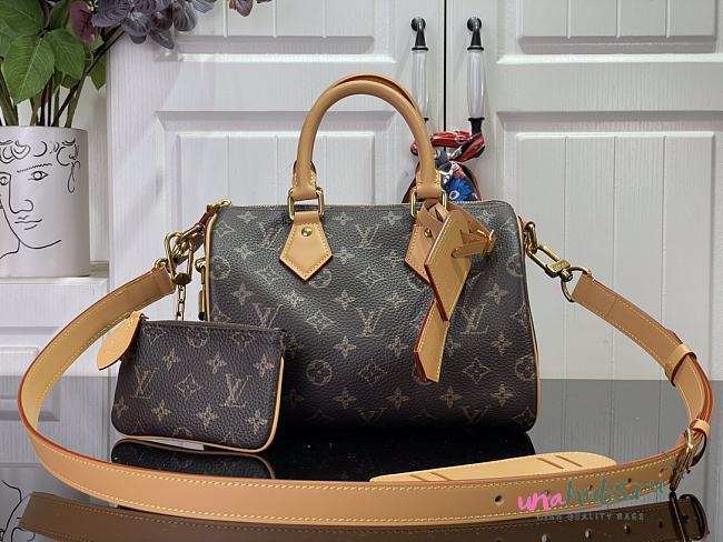 Louis Vuitton new speedy P9 blue leather bandouliere 25 bag - 1