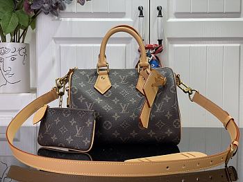 Louis Vuitton new speedy P9 blue leather bandouliere 25 bag