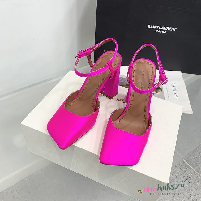 Amina Muaddi Charlotte 95 pink heels - 1