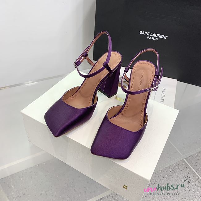 Amina Muaddi Charlotte 95 purple heels - 1