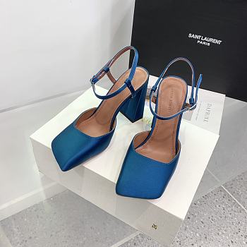 Amina Muaddi Charlotte 95 blue heels
