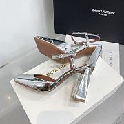 Amina Muaddi Charlotte 95 silver heels - 5