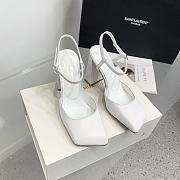Amina Muaddi Charlotte 95 white heels - 5