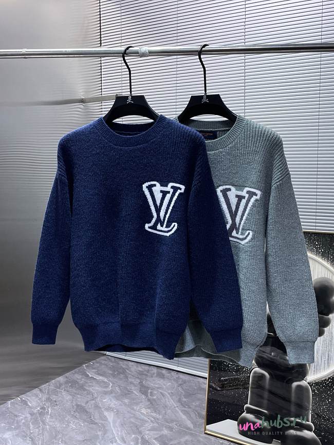 Louis Vuitton LV logo sweater ( blue/ gray) - 1