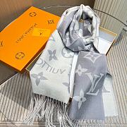 Louis Vuitton Monogram Wool Gray Scarf - 1