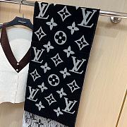 Louis Vuitton Monogram Wool Black Scarf - 5