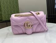 Gucci marmont small pink iridescent leather bag - 1