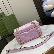 Gucci marmont small pink iridescent leather bag - 6