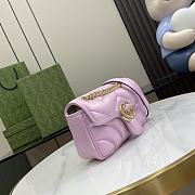 Gucci marmont small pink iridescent leather bag - 5