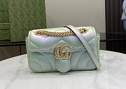 Gucci marmont small green iridescent leather bag - 1