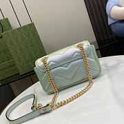 Gucci marmont small green iridescent leather bag - 6