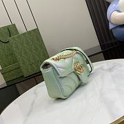 Gucci marmont small green iridescent leather bag - 5