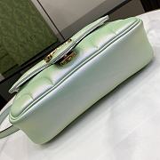 Gucci marmont small green iridescent leather bag - 3