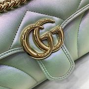 Gucci marmont small green iridescent leather bag - 2