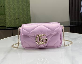 Gucci marmont mini pink iridescent leather bag