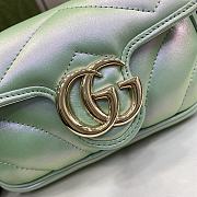 Gucci marmont mini green iridescent leather bag - 4