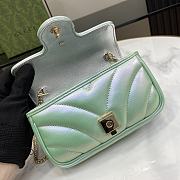 Gucci marmont mini green iridescent leather bag - 2