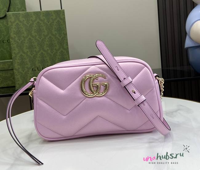 Gucci marmont pink iridescent shoulder bag - 1