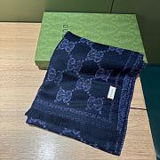 Gucci GG blue scarf - 4