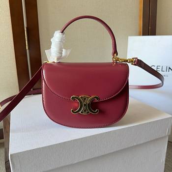 Celine Besace red leather chain bag