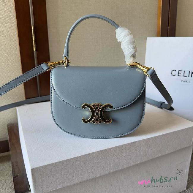 Celine Besace blue leather chain bag - 1