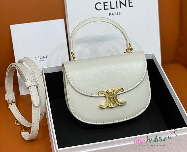 Celine Besace white leather chain bag - 1