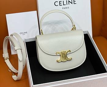 Celine Besace white leather chain bag