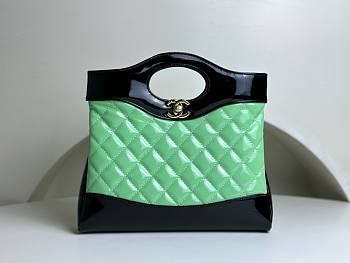 Chanel 23A patent green leather 31 bag