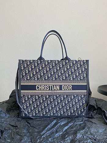 Large Dior Book Tote Leather Strap Bag