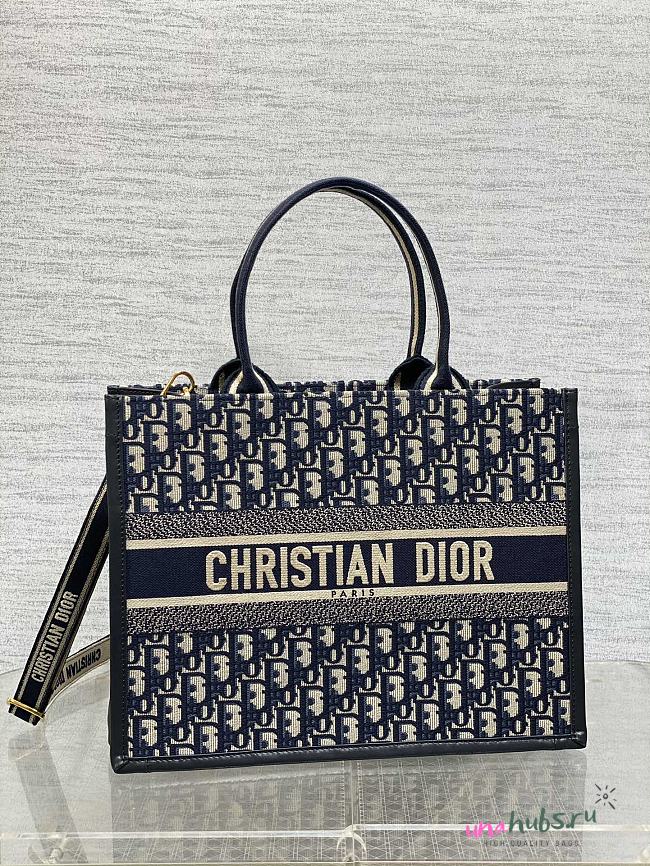 Dior Medium Book Tote Leather Strap Bag - 1