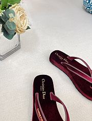 Dior red velvet slippers - 5