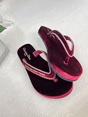 Dior red velvet slippers - 6