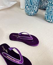 Dior purple velvet slippers - 3