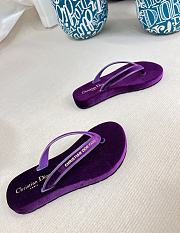 Dior purple velvet slippers - 4