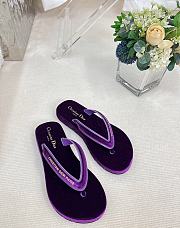 Dior purple velvet slippers - 5