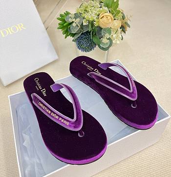 Dior purple velvet slippers