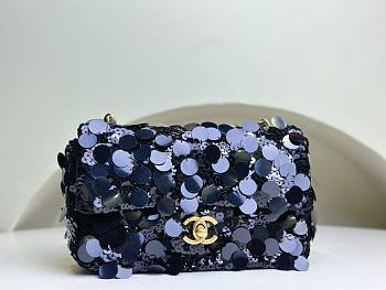 Chanel CF Black Sequin Small 25 Bag