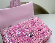 Chanel CF Multicolor Pink Sequins Lambskin Flap Bag - 6