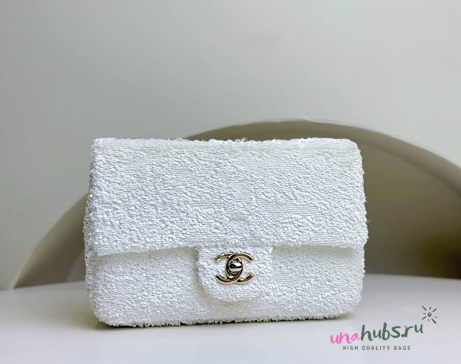 Chanel CF White Sequin Small 25 Bag - 1