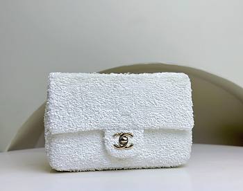 Chanel CF White Sequin Small 25 Bag