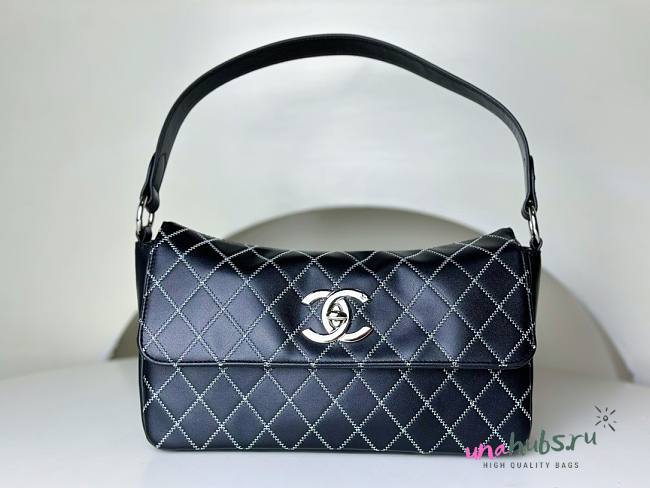 Chanel Lambskin Chain Stitch Shoulder Bag - 1