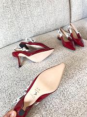 Dior red patent slingback heels - 5