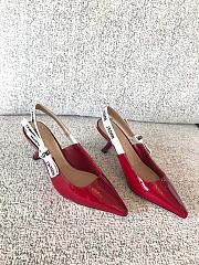 Dior red patent slingback heels - 4