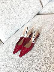 Dior red patent slingback heels - 3