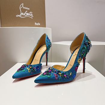 Christian Louboutin Artifice Strass 120mm Blue Heels 