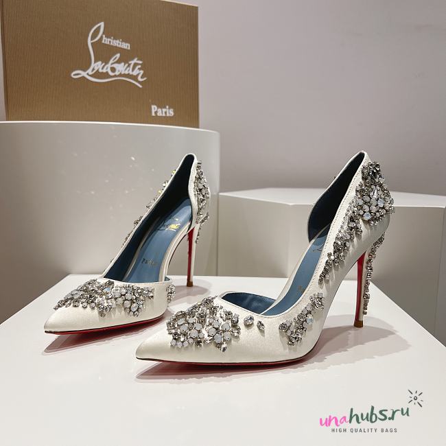 Christian Louboutin Artifice Strass 120mm White Heels - 1