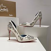 Christian Louboutin Artifice Strass 120mm White Heels - 4