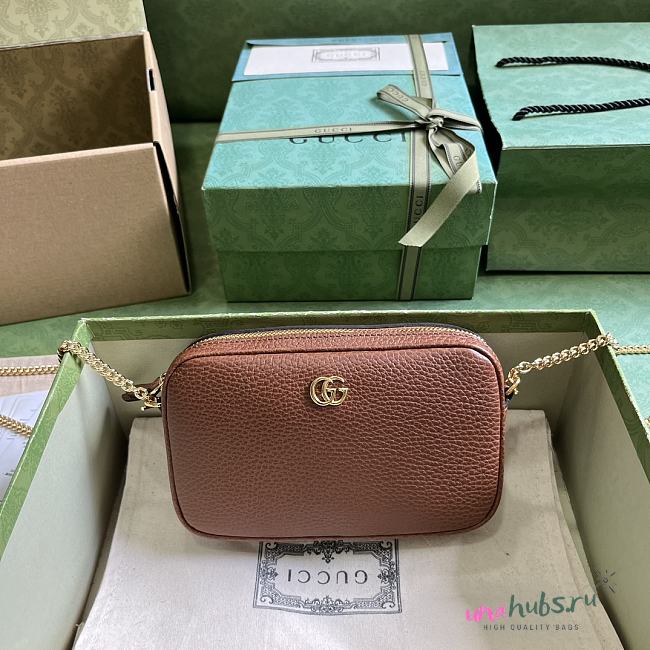 Gucci GG super mini brown chain bag - 1