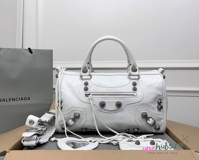 Balenciaga Medium Le Cagole White Leather Bag - 1